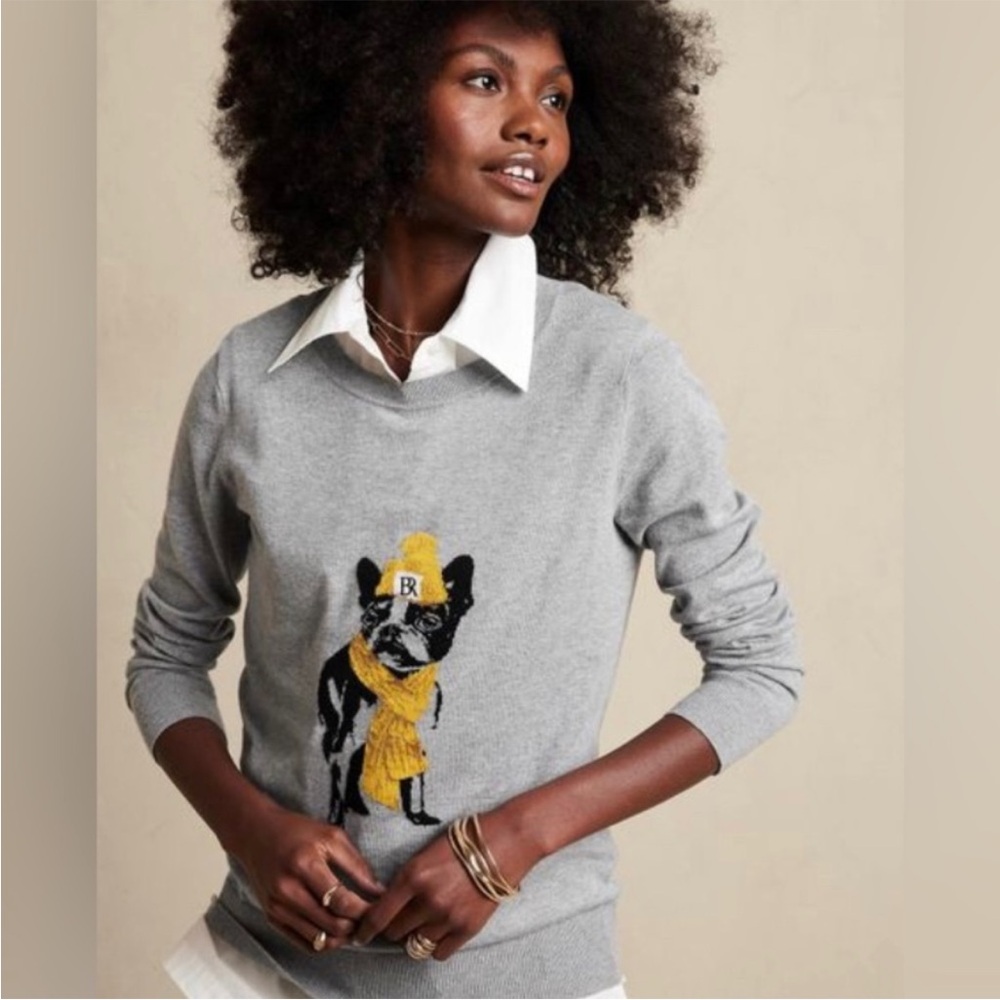 **SALE**Banana Republic Factory Intarsia Dog Sweater